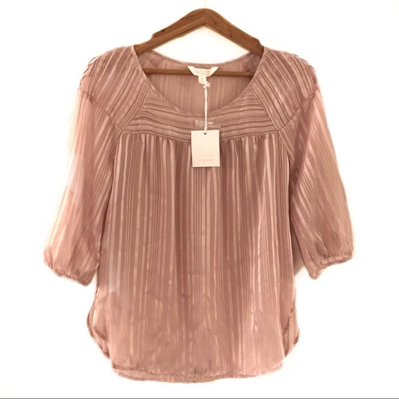 LC Lauren Conrad Tops - LAUREN CONRAD Blush Peasant Top Size Small